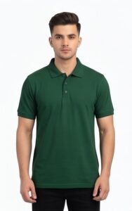Bottle Green Polo T-Shirt for Men – 100% Cotton, 220 GSM