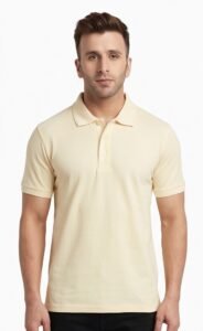Cream Polo T-Shirt for Men_Main